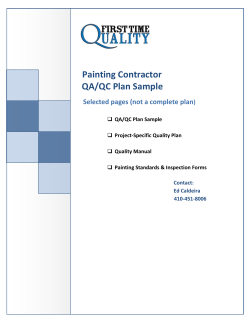 Painting Contractor QA/QC Plan Sample