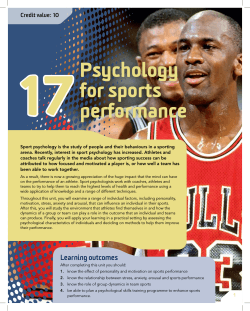 17 Psychology for sports performance