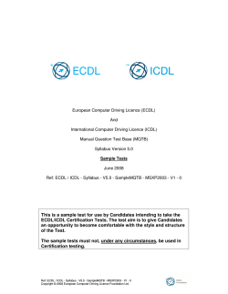 European Computer Driving Licence (ECDL)  And International Computer Driving Licence (ICDL)