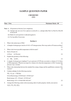 SAMPLE QUESTION PAPER CHEMISTRY (313)