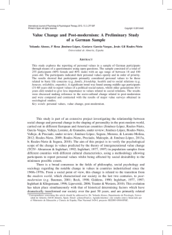 Value Change and Post-modernism: A Preliminary Study of a German Sample A