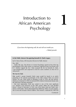 1 Introduction to African American Psychology