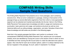 COMPASS Writing Skills Sample Test Questions