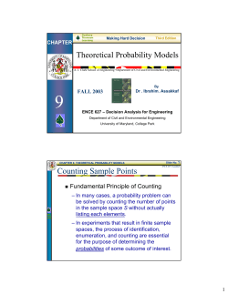 9 Theoretical Probability Models Counting Sample Points Fundamental Principle of Counting