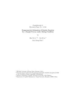 Nonparametric Estimation of Density Function Projektbereich A Discussion Paper No. A{544