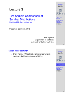 Lecture 3 Two Sample Comparison of Survival Distributions