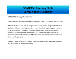 COMPASS Reading Skills Sample Test Questions