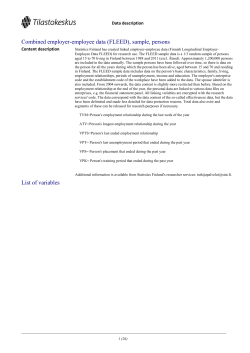 Combined employer-employee data (FLEED), sample, persons  Data description Content description