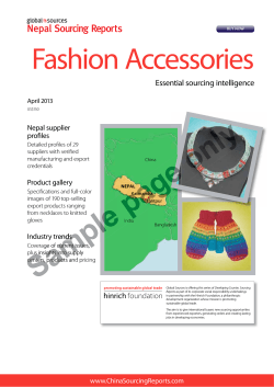 Fashion Accessories Essential sourcing intelligence Nepal supplier profi les