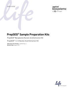 PrepSEQ Sample Preparation Kits ® Mycoplasma