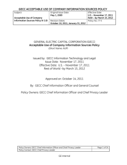 GECC ACCEPTABLE USE OF COMPANY INFORMATION SOURCES POLICY