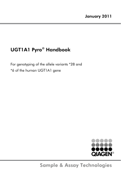 Sample &amp; Assay Technologies UGT1A1 Pyro Handbook