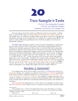 20 Two Sample t-Tests