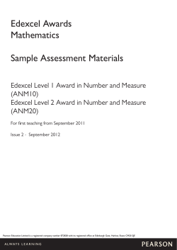 Edexcel Awards Mathematics Sample Assessment Materials