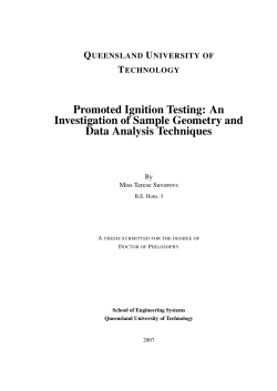 Promoted Ignition Testing: An Investigation of Sample Geometry and Data Analysis Techniques Q