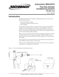 Instruction 0024-9415 Flue-Gas Sample Conditioning System Introduction