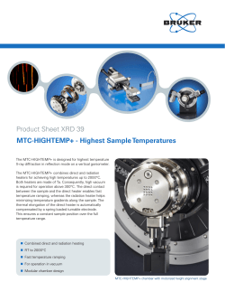 Product Sheet XRD 39 MTC-HIGHTEMP+ - Highest Sample Temperatures