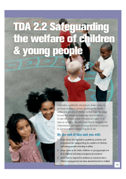 TDA 2.2 Safeguarding the welfare of children &amp; young people