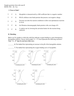 Sample questions from old exam II BCHS 3304 – Dr. Yeo  1.