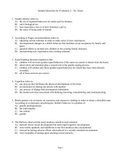 Sample Questions for Evaluation 2 – Dr. Green