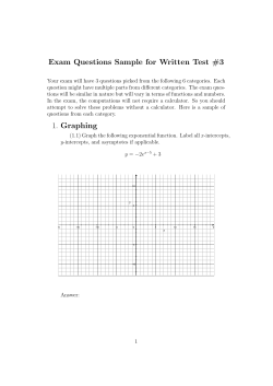 Exam Questions Sample for Written Test #3