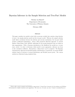 Bayesian Inference in the Sample Selection and Two-Part Models