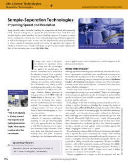 Sample-Separation Technologies: Improving Speed and Resolution