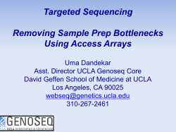 Targeted Sequencing  Removing Sample Prep Bottlenecks Using Access Arrays