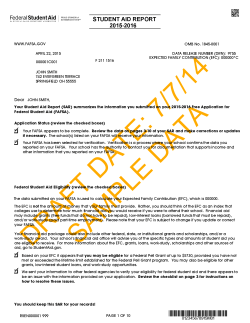 WWW.FAFSA.GOV OMB No. 1845-0001 DATA RELEASE NUMBER (DRN): APRIL 22, 2015