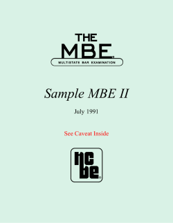 Sample MBE II July 1991 See Caveat Inside ®
