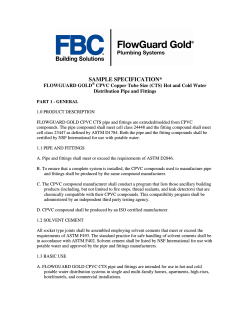 SAMPLE SPECIFICATION* FLOWGUARD GOLD Distribution Pipe and Fittings