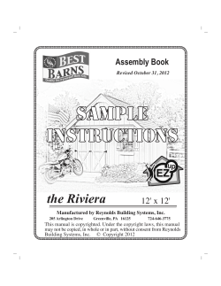 SAMPLE INSTRUCTIONS the Riviera Assembly Book
