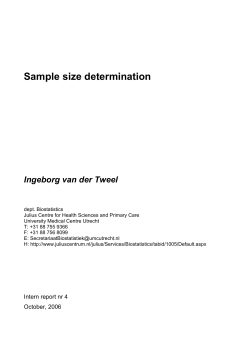 Sample size determination Ingeborg van der Tweel