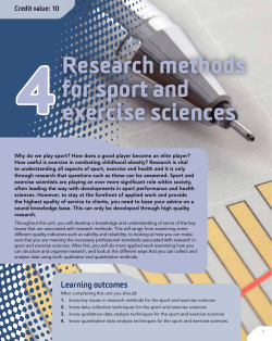 4 Research methods for sport and exercise sciences