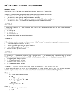 SOCI 102 - Exam 3 Study Guide Using Sample Exam