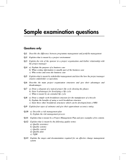 Sample examination questions Questions only