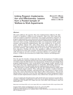 Linking Program Implementa- tion and Effectiveness: Lessons from a Pooled Sample of