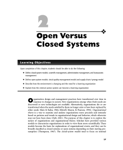 2 Open Versus Closed Systems ❖