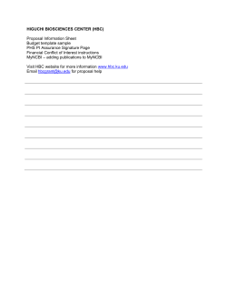 HIGUCHI BIOSCIENCES CENTER (HBC)  Proposal Information Sheet Budget template sample