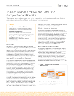 TruSeq Stranded mRNA and Total RNA Sample Preparation Kits Data Sheet: Sequencing