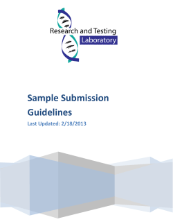 Sample Submission Guidelines Last Updated: 2/18/2013