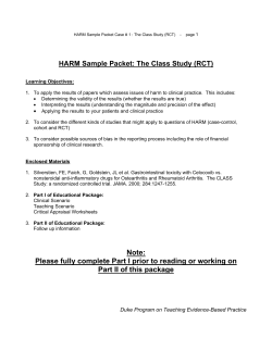 HARM Sample Packet: The Class Study (RCT)