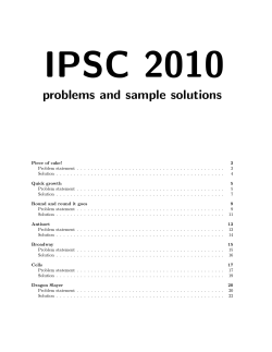 IPSC 2010 problems and sample solutions