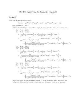 21-256 Solutions to Sample Exam 2 Section A