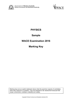 PHYSICS Sample WACE Examination 2016