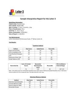 Sample Interpretive Report for the Leiter-3