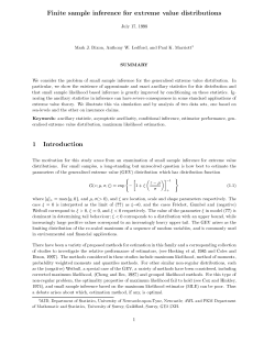Finite sample inference for extreme value distributions SUMMARY