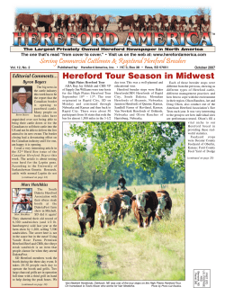 Hereford Tour Season in Midwest Editorial Comments... Byron Bayers