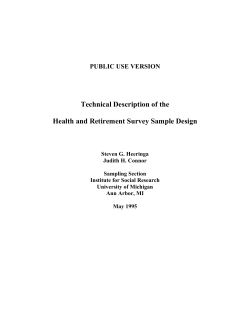 Technical Description of the Health and Retirement Survey Sample Design