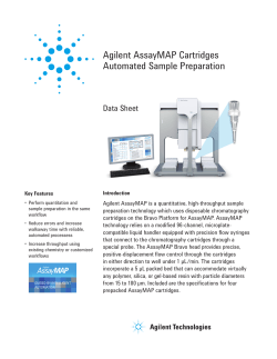 Agilent AssayMAP Cartridges Automated Sample Preparation Data Sheet
